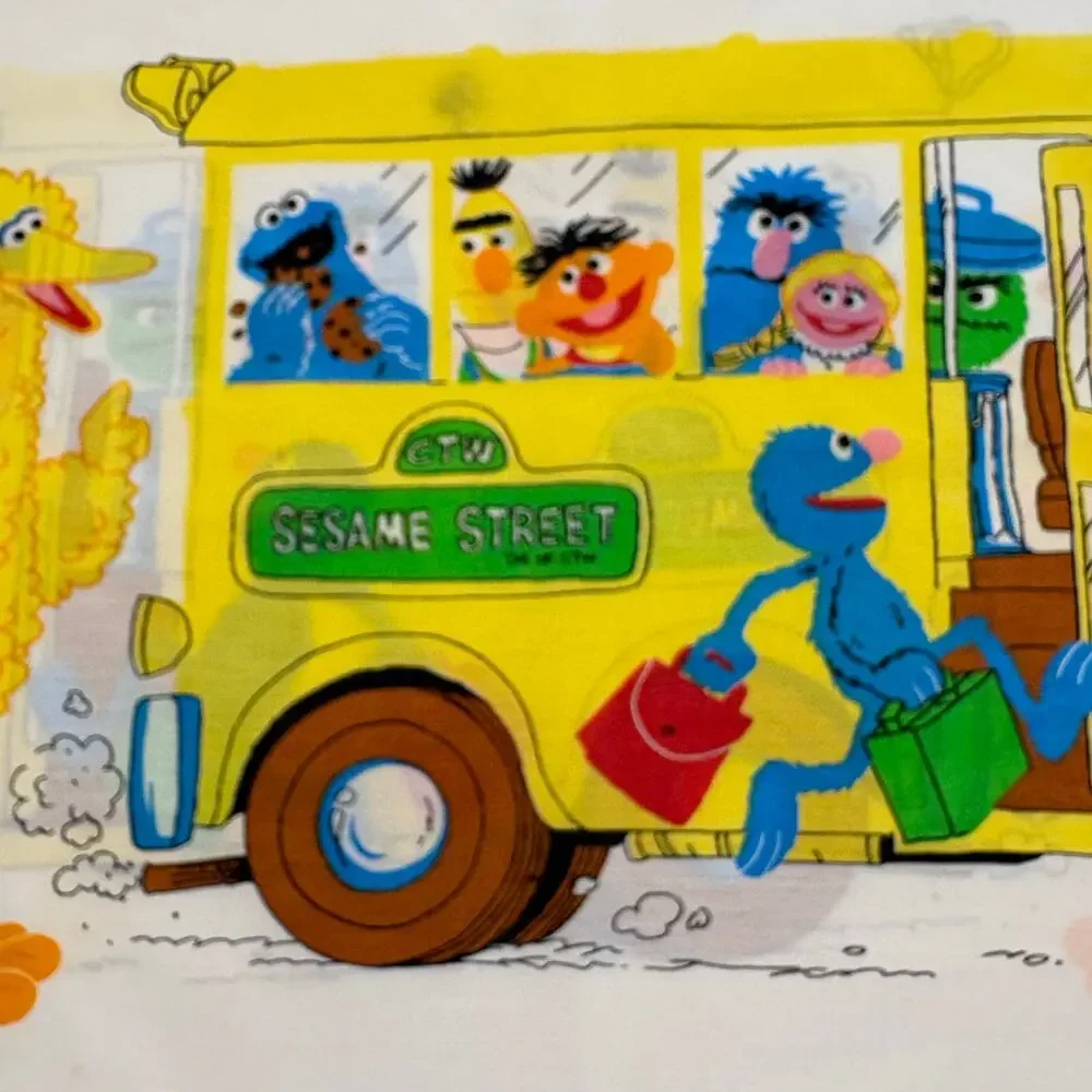 Sesame Street Standard Pillowcase Vintage 80s  Kidcore Nostalgia